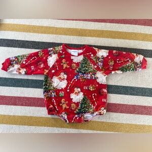 Festive Bums and Roses Vintage Santa Bubble Sweater Onesie